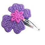 Fashion, accesorii si bijuterii - Femei - Accesorii femei - Accesorii pentru par femei - Set 2 Clame Brodate Happy Purple, Ariale, multicolor - Infinity.ro
