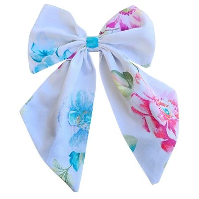 Fashion, accesorii si bijuterii - Femei - Accesorii femei - Accesorii pentru par femei - Clama de par, accesorizata cu funda  Joy Ariale, alb - Infinity.ro