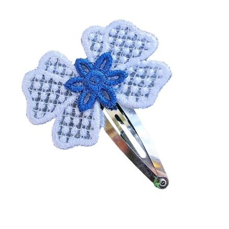 Fashion, accesorii si bijuterii - Femei - Accesorii femei - Accesorii pentru par femei - Set 2 Clame Brodate Happy Deep Blue Ariale, multicolor - Infinity.ro