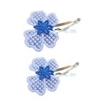 Fashion, accesorii si bijuterii - Femei - Accesorii femei - Accesorii pentru par femei - Set 2 Clame Brodate Happy Deep Blue Ariale, multicolor - Infinity.ro