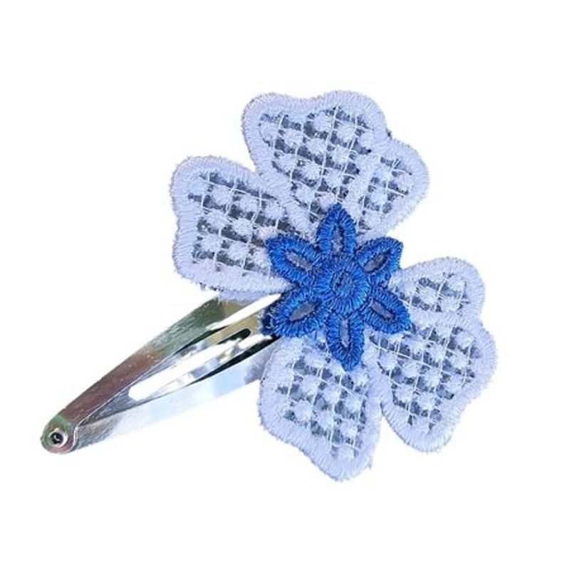 Fashion, accesorii si bijuterii - Femei - Accesorii femei - Accesorii pentru par femei - Set 2 Clame Brodate Happy Deep Blue Ariale, multicolor - Infinity.ro