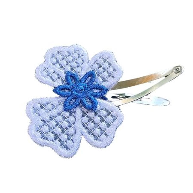 Fashion, accesorii si bijuterii - Femei - Accesorii femei - Accesorii pentru par femei - Set 2 Clame Brodate Happy Deep Blue Ariale, multicolor - Infinity.ro