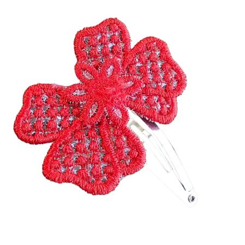 Fashion, accesorii si bijuterii - Femei - Accesorii femei - Accesorii pentru par femei - Set 2 Clame Brodate Happy All Red, Ariale, multicolor - Infinity.ro