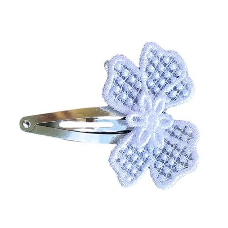 Fashion, accesorii si bijuterii - Femei - Accesorii femei - Accesorii pentru par femei - Clama Brodata Happy Mix White,  Ariale, alb - Infinity.ro