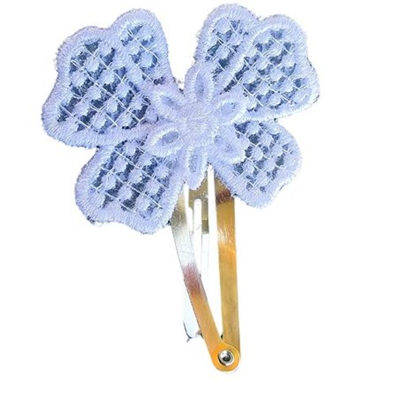 Fashion, accesorii si bijuterii - Femei - Accesorii femei - Accesorii pentru par femei - Clama Brodata Happy Mix White,  Ariale, alb - Infinity.ro