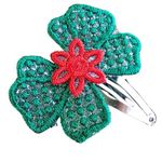 Fashion, accesorii si bijuterii - Femei - Accesorii femei - Accesorii pentru par femei - Clama Brodata Happy Vibe Green,  Ariale, multicolor - Infinity.ro