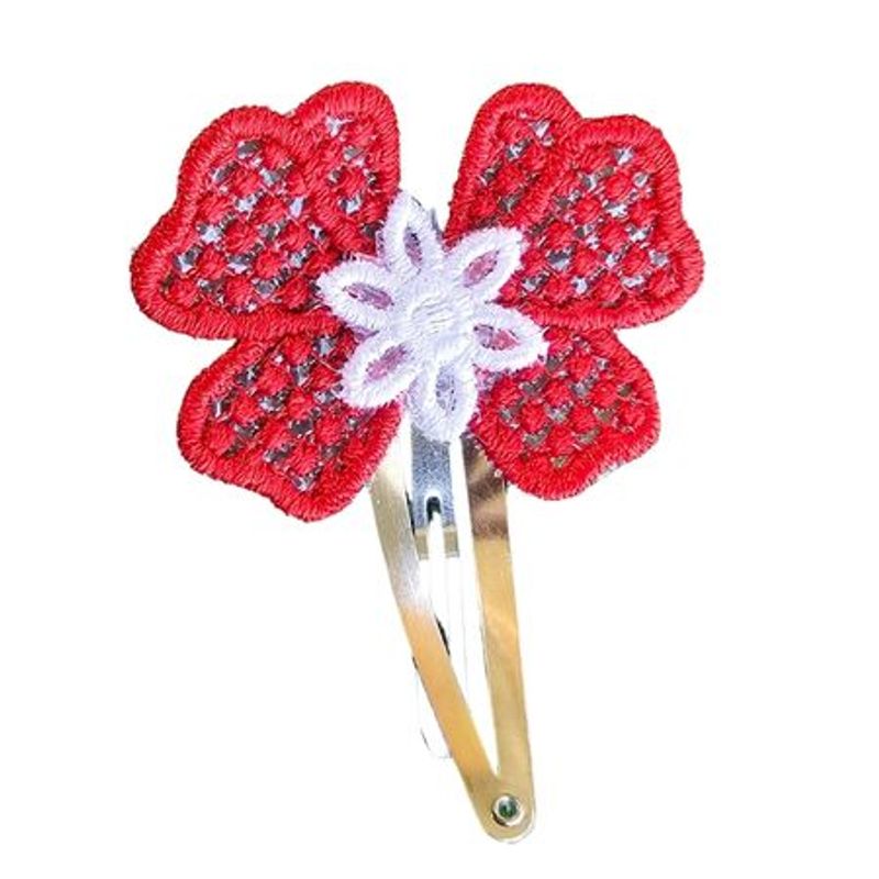 Fashion, accesorii si bijuterii - Femei - Accesorii femei - Accesorii pentru par femei - Clama Brodata Happy Mix Red,  Ariale, multicolor - Infinity.ro