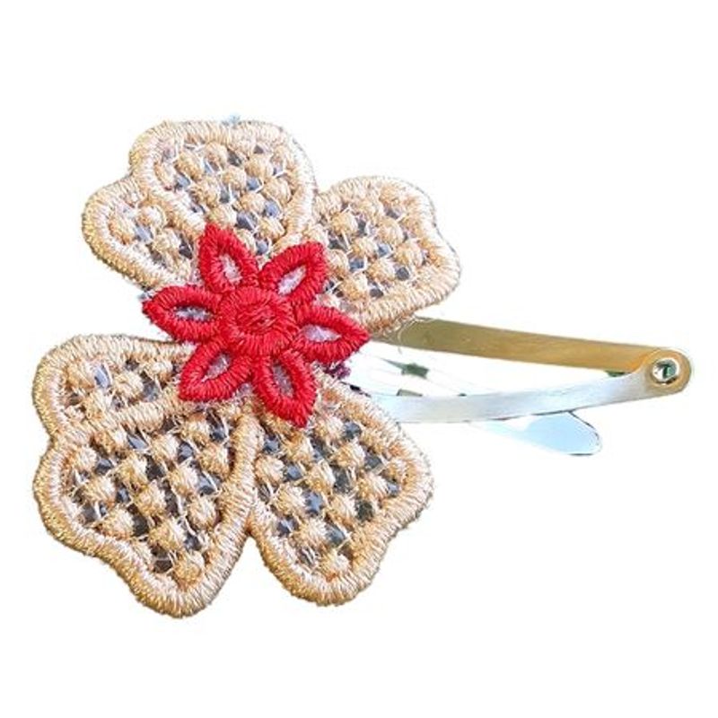 Fashion, accesorii si bijuterii - Femei - Accesorii femei - Accesorii pentru par femei - Clama Brodata Happy Natural,  Ariale, multicolor - Infinity.ro