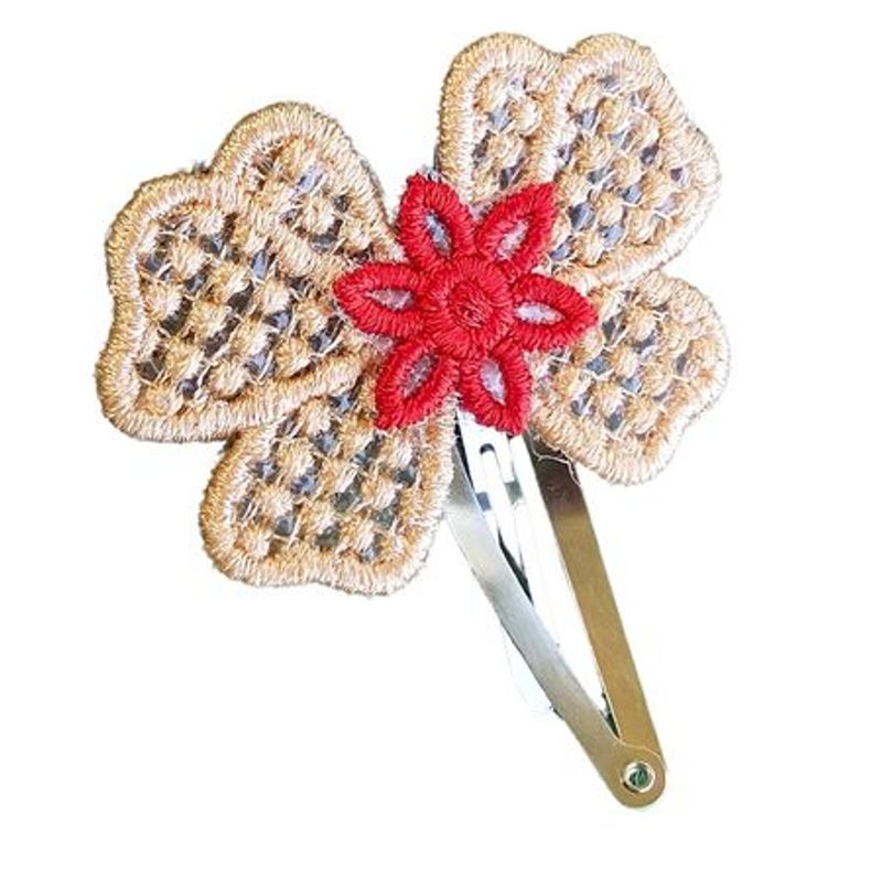 Fashion, accesorii si bijuterii - Femei - Accesorii femei - Accesorii pentru par femei - Clama Brodata Happy Natural,  Ariale, multicolor - Infinity.ro