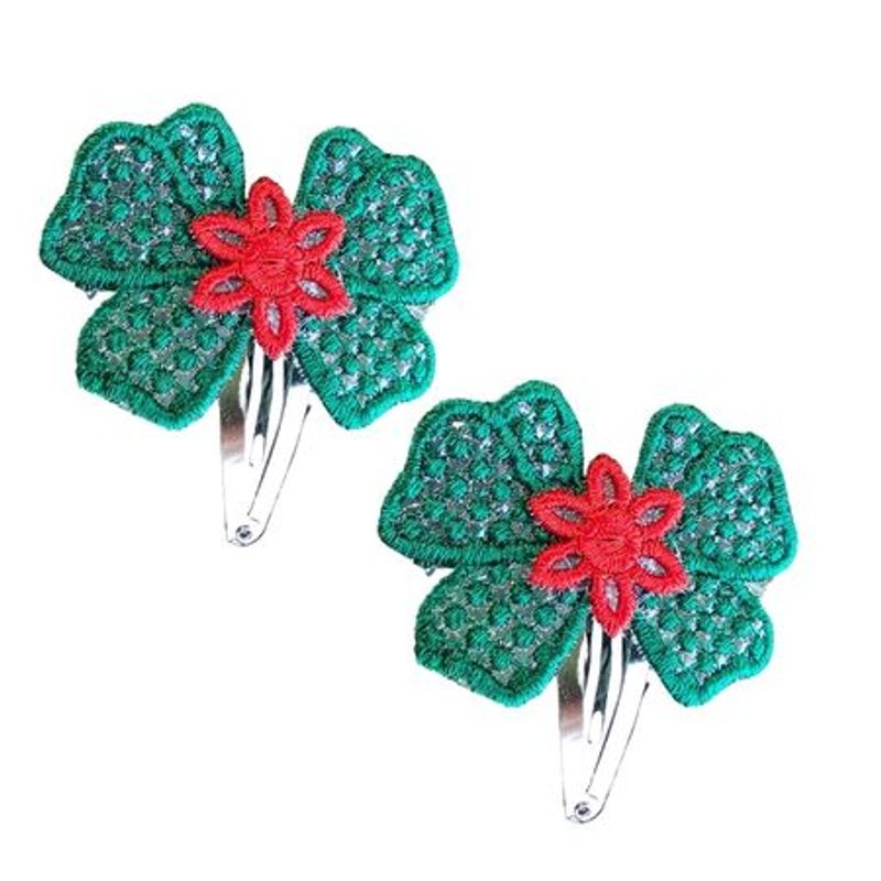 Fashion, accesorii si bijuterii - Femei - Accesorii femei - Accesorii pentru par femei - Clama Brodata Happy Vibe Green,  Ariale, multicolor - Infinity.ro