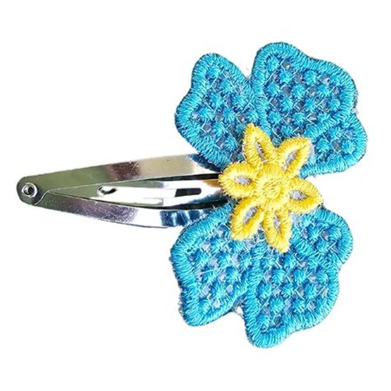 Fashion, accesorii si bijuterii - Femei - Accesorii femei - Accesorii pentru par femei - Clama Brodata Happy Blue,  Ariale, multicolor - Infinity.ro