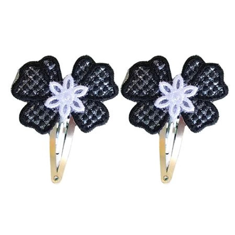 Fashion, accesorii si bijuterii - Femei - Accesorii femei - Accesorii pentru par femei - Clama Brodata Happy Black,  Ariale, multicolor - Infinity.ro