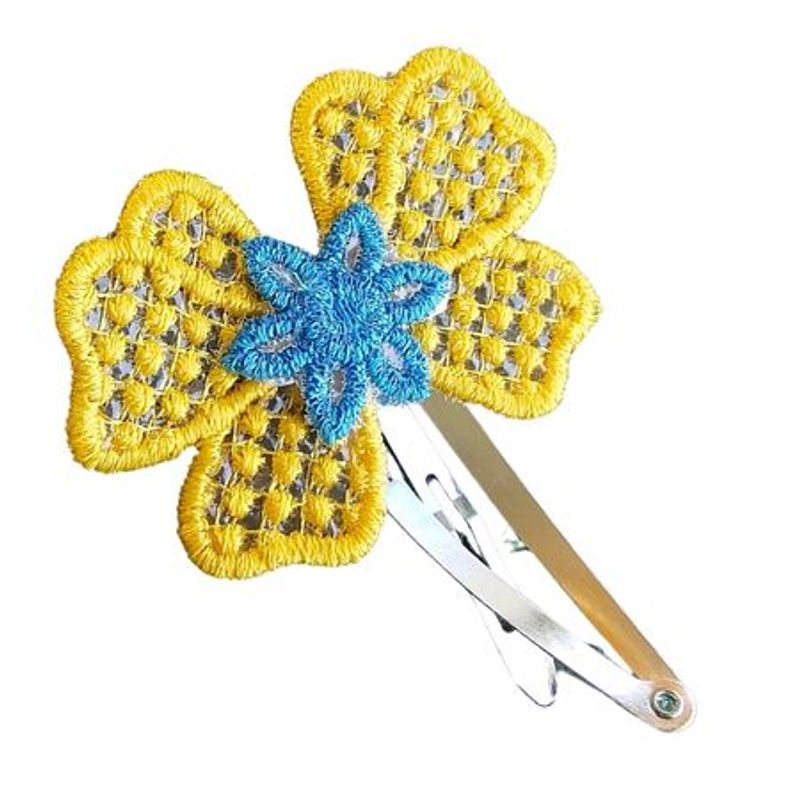 Fashion, accesorii si bijuterii - Femei - Accesorii femei - Accesorii pentru par femei - Clama Brodata Happy Vibe,  Ariale, multicolor - Infinity.ro