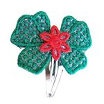 Fashion, accesorii si bijuterii - Femei - Accesorii femei - Accesorii pentru par femei - Clama Brodata Happy Vibe Green,  Ariale, multicolor - Infinity.ro