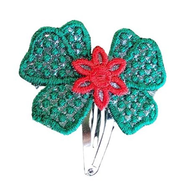 Fashion, accesorii si bijuterii - Femei - Accesorii femei - Accesorii pentru par femei - Clama Brodata Happy Vibe Green,  Ariale, multicolor - Infinity.ro