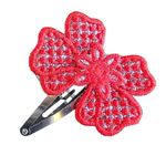 Fashion, accesorii si bijuterii - Femei - Accesorii femei - Accesorii pentru par femei - Clama Brodata Happy All Red,  Ariale, rosu - Infinity.ro