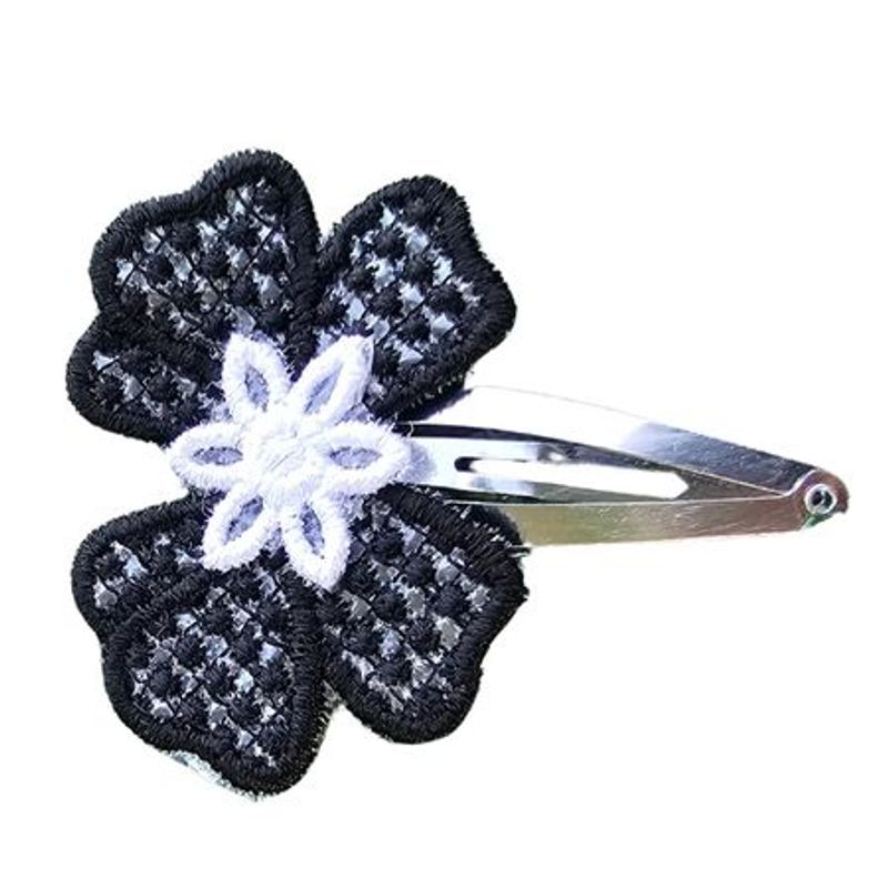 Fashion, accesorii si bijuterii - Femei - Accesorii femei - Accesorii pentru par femei - Clama Brodata Happy Black,  Ariale, multicolor - Infinity.ro