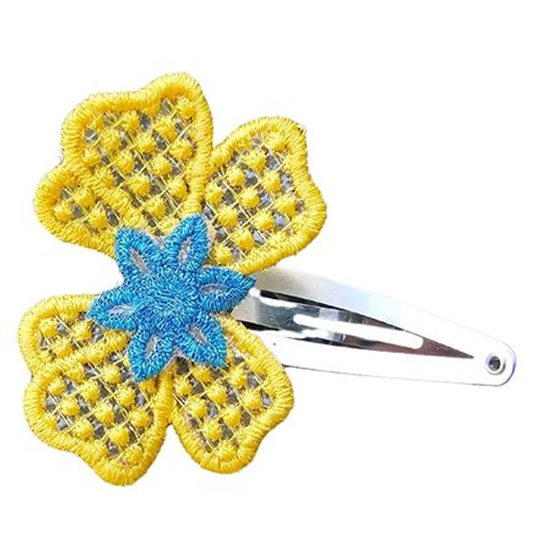 Fashion, accesorii si bijuterii - Femei - Accesorii femei - Accesorii pentru par femei - Clama Brodata Happy Vibe,  Ariale, multicolor - Infinity.ro