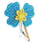 Fashion, accesorii si bijuterii - Femei - Accesorii femei - Accesorii pentru par femei - Clama Brodata Happy Blue,  Ariale, multicolor - Infinity.ro