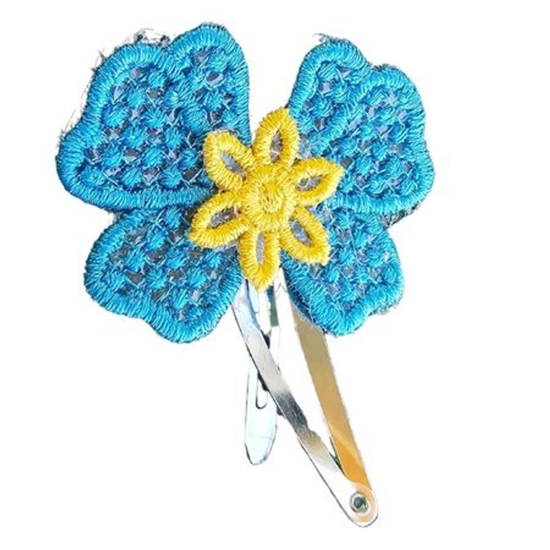 Fashion, accesorii si bijuterii - Femei - Accesorii femei - Accesorii pentru par femei - Clama Brodata Happy Blue,  Ariale, multicolor - Infinity.ro