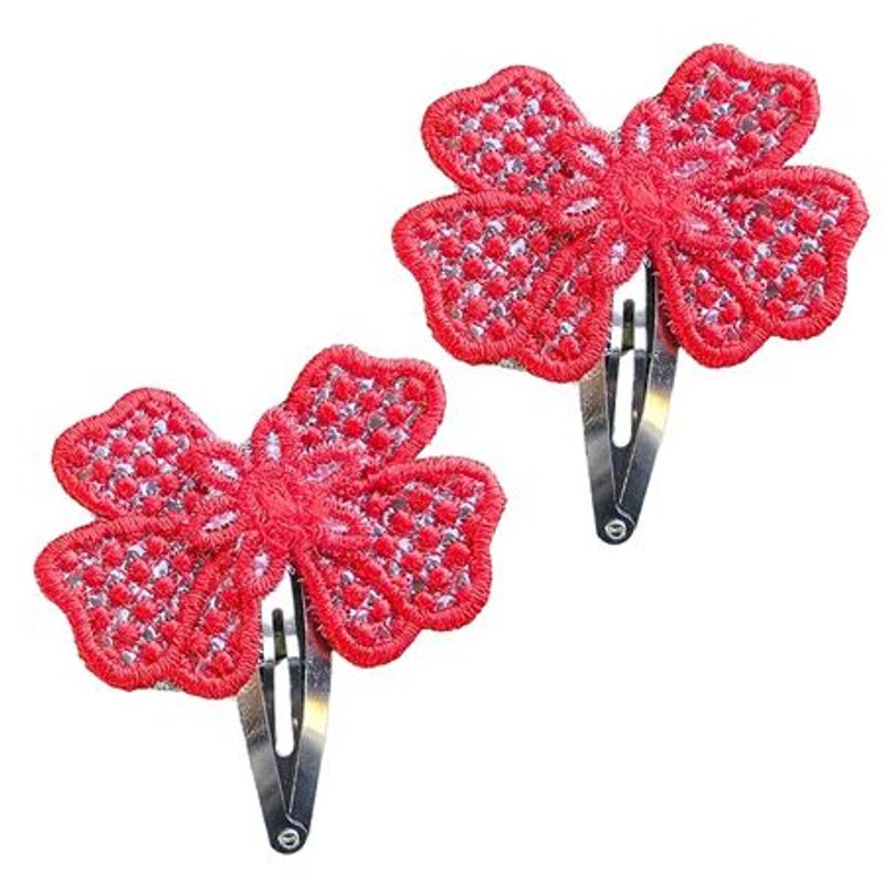 Fashion, accesorii si bijuterii - Femei - Accesorii femei - Accesorii pentru par femei - Clama Brodata Happy All Red,  Ariale, rosu - Infinity.ro