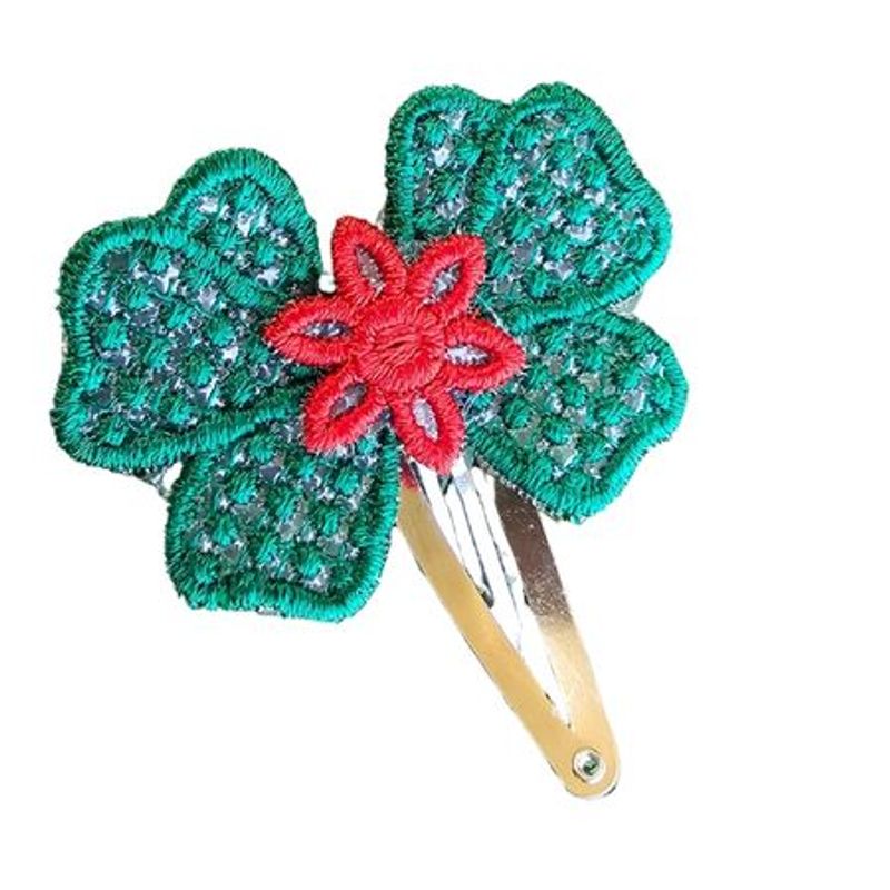 Fashion, accesorii si bijuterii - Femei - Accesorii femei - Accesorii pentru par femei - Clama Brodata Happy Vibe Green,  Ariale, multicolor - Infinity.ro