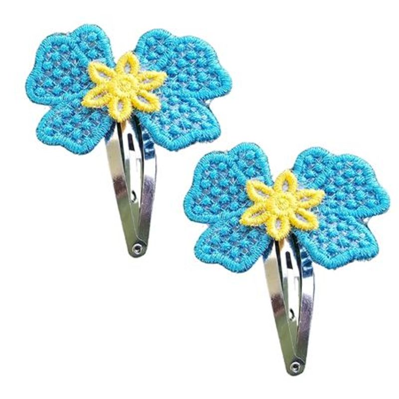 Fashion, accesorii si bijuterii - Femei - Accesorii femei - Accesorii pentru par femei - Clama Brodata Happy Blue,  Ariale, multicolor - Infinity.ro