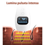 Ingrijire personala si Cosmetice - Aparate & accesorii ingrijire personala - Epilatoare si accesorii - Epilatoare - Epilator IPL Premium MAROVIO®, 999.999 pulsatii, epilare definitiva, senzor piele, 5 viteze, tub lumina quartz Xenon, Alb - Infinity.ro