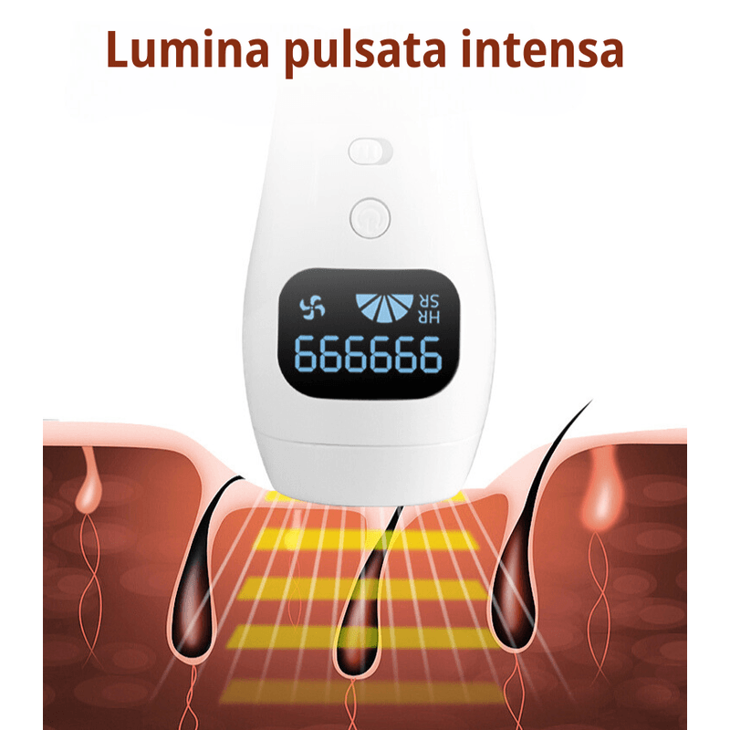 Ingrijire personala si Cosmetice - Aparate & accesorii ingrijire personala - Epilatoare si accesorii - Epilatoare - Epilator IPL Premium MAROVIO®, 999.999 pulsatii, epilare definitiva, senzor piele, 5 viteze, tub lumina quartz Xenon, Alb - Infinity.ro