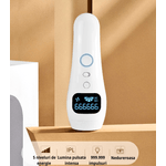 Ingrijire personala si Cosmetice - Aparate & accesorii ingrijire personala - Epilatoare si accesorii - Epilatoare - Epilator IPL Premium MAROVIO®, 999.999 pulsatii, epilare definitiva, senzor piele, 5 viteze, tub lumina quartz Xenon, Alb - Infinity.ro