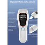 Ingrijire personala si Cosmetice - Aparate & accesorii ingrijire personala - Epilatoare si accesorii - Epilatoare - Epilator IPL Premium MAROVIO®, 999.999 pulsatii, epilare definitiva, senzor piele, 5 viteze, tub lumina quartz Xenon, Alb/Negru - Infinity.ro