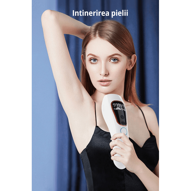 Ingrijire personala si Cosmetice - Aparate & accesorii ingrijire personala - Epilatoare si accesorii - Epilatoare - Epilator IPL Premium MAROVIO®, 999.999 pulsatii, epilare definitiva, senzor piele, 5 viteze, tub lumina quartz Xenon, Alb/Negru - Infinity.ro