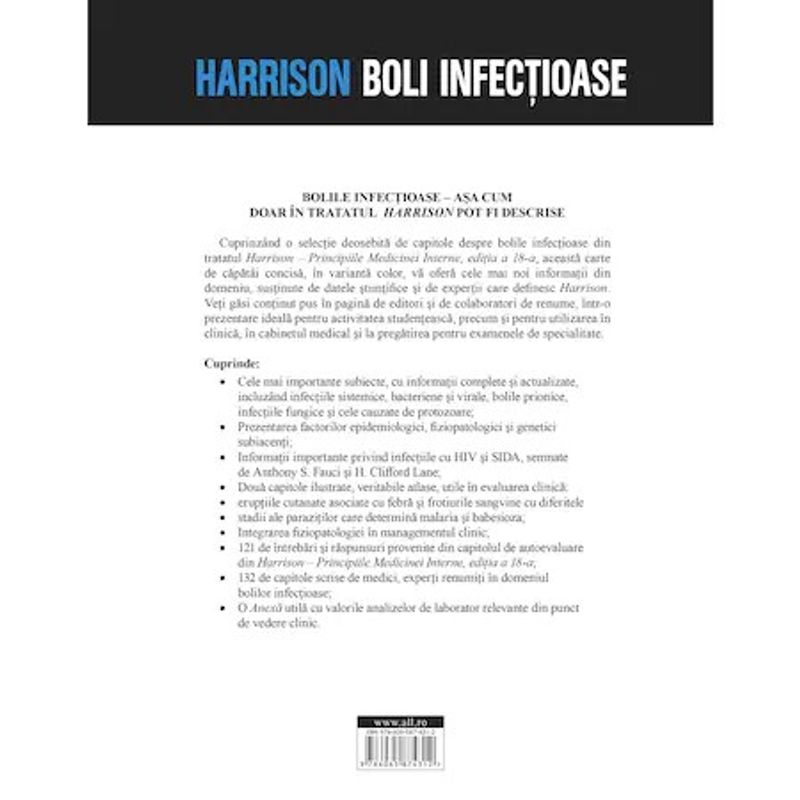 Carti si Birotica - Carti - Medicina si sanatate - Harrison. Boli infectioase - Anthony S. Fauci, Dennis L. Kasper - Infinity.ro