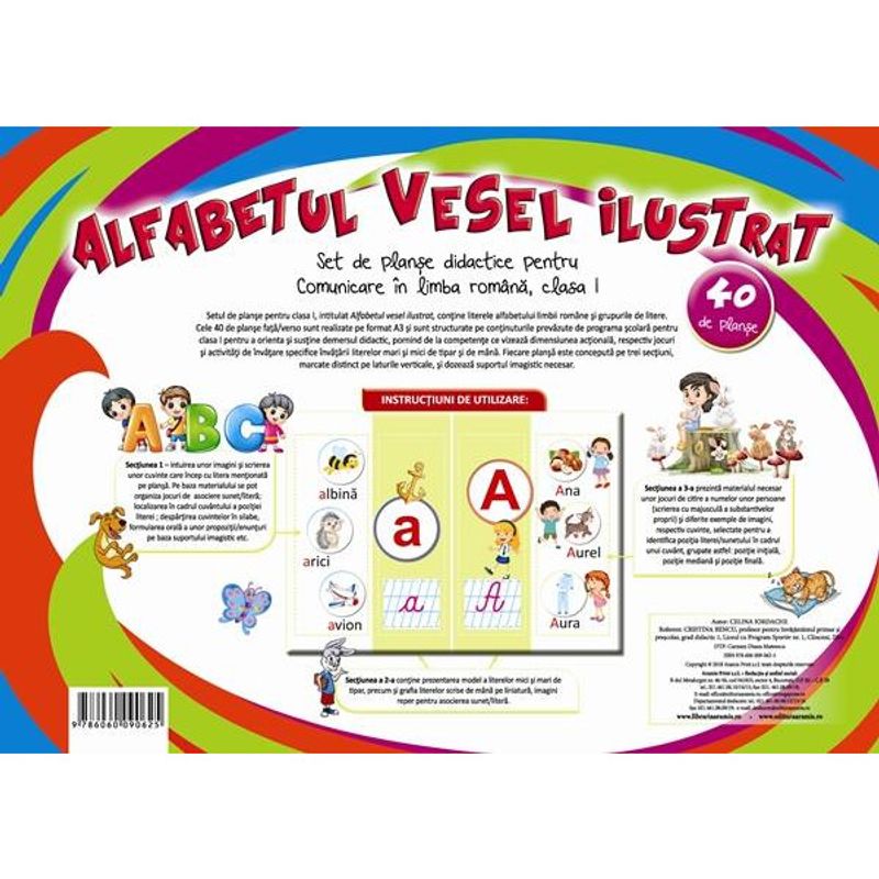 Carti si Birotica - Carti - Manuale si auxiliare scolare - Culegeri auxiliare - Alfabetul vesel ilustrat. 40 de planse A3, autor Celina Iordache - Infinity.ro