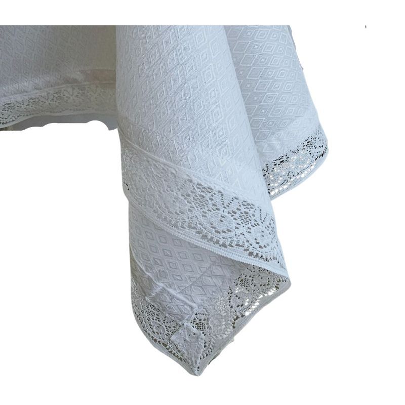 Casa si Gradina - Textile si covoare - Textile bucatarie - Fete de masa - Fata de masa cu dantela, Crystal By Ariale, 100x140cm, textil, alb - Infinity.ro