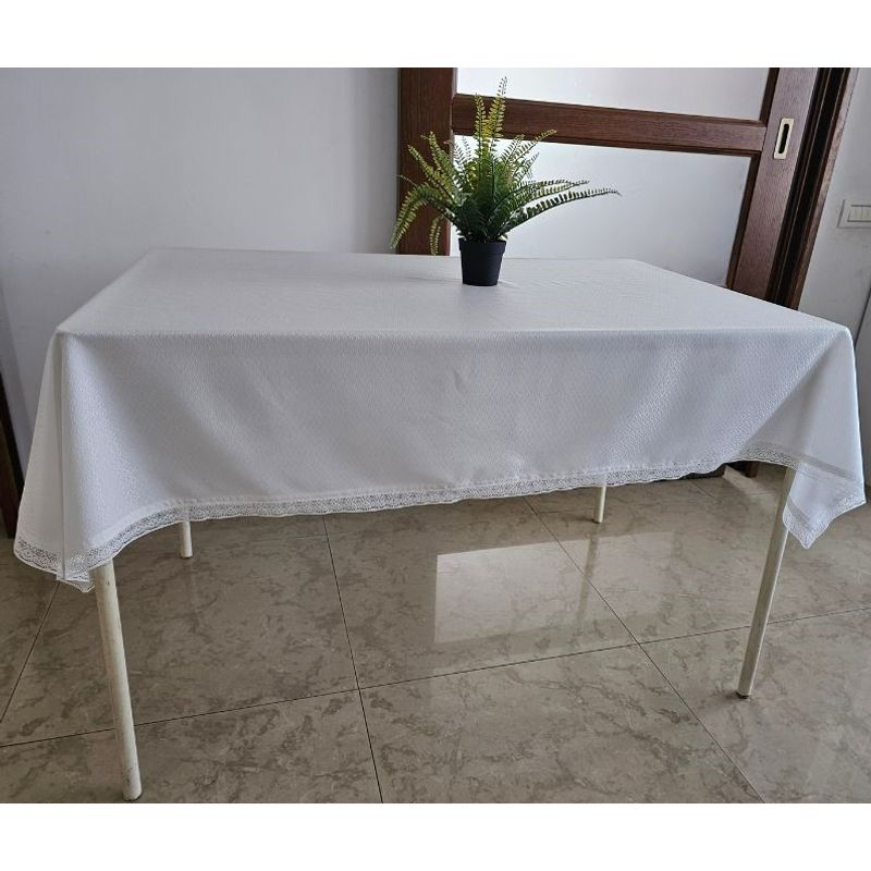 Casa si Gradina - Textile si covoare - Textile bucatarie - Fete de masa - Fata de masa cu dantela, Crystal By Ariale, 100x140cm, textil, alb - Infinity.ro