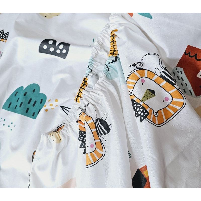 Casa si Gradina - Textile si covoare - Lenjerii de pat - Cearceafuri de pat - Cearceaf de pat cu elastic Vis de Leu Ariale, bumbac ranforce, 180 X 200 x 25, Multicolor - Infinity.ro