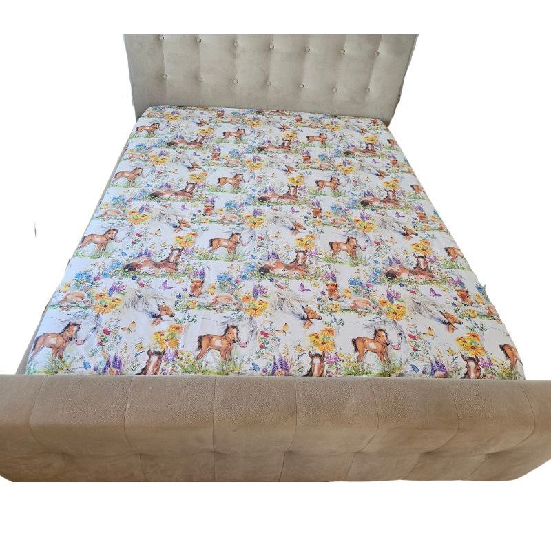Casa si Gradina - Textile si covoare - Lenjerii de pat - Cearceafuri de pat - Cearceaf de pat cu elastic Arome de Poveste Ariale, bumbac ranforce, 180 X 200x25, Multicolor - Infinity.ro