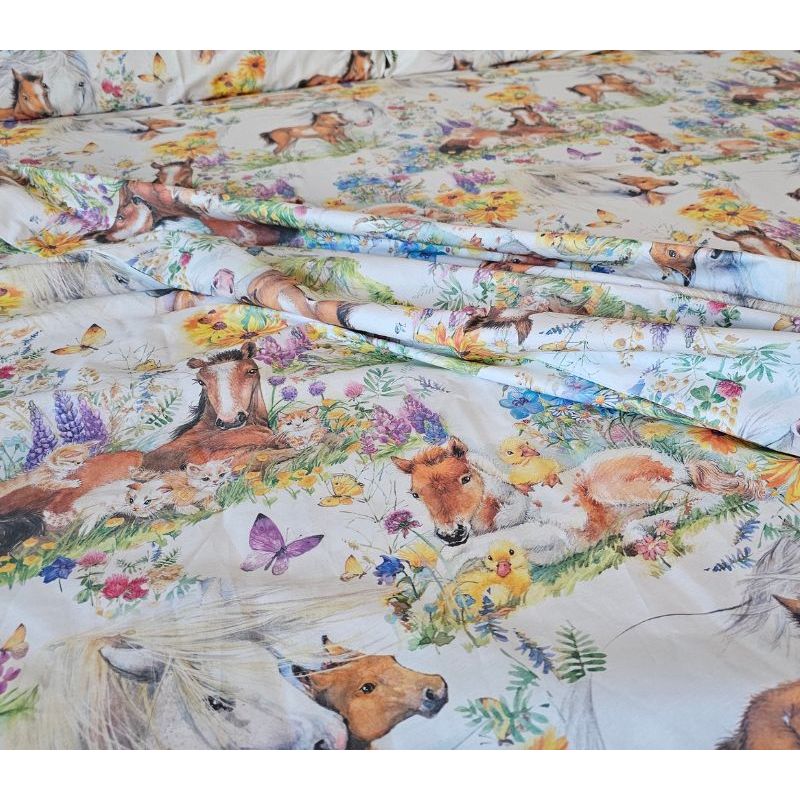 Casa si Gradina - Textile si covoare - Lenjerii de pat - Cearceafuri de pat - Cearceaf de pat cu elastic Arome de Poveste Ariale, bumbac ranforce, 180 X 200x25, Multicolor - Infinity.ro