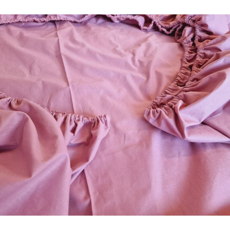 Casa si Gradina - Textile si covoare - Lenjerii de pat - Cearceafuri de pat - Cearceaf de pat cu elastic ARIALE, bumbac ranforce, 180 X 200 X 25 cm, Lila - Infinity.ro