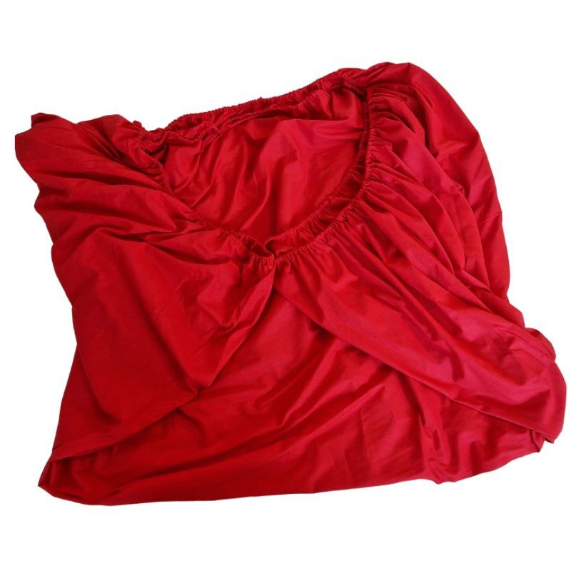 Casa si Gradina - Textile si covoare - Lenjerii de pat - Cearceafuri de pat - Cearceaf de pat cu elastic ARIALE, bumbac ranforce, 160 X 200 X 25 cm, Rosu - Infinity.ro