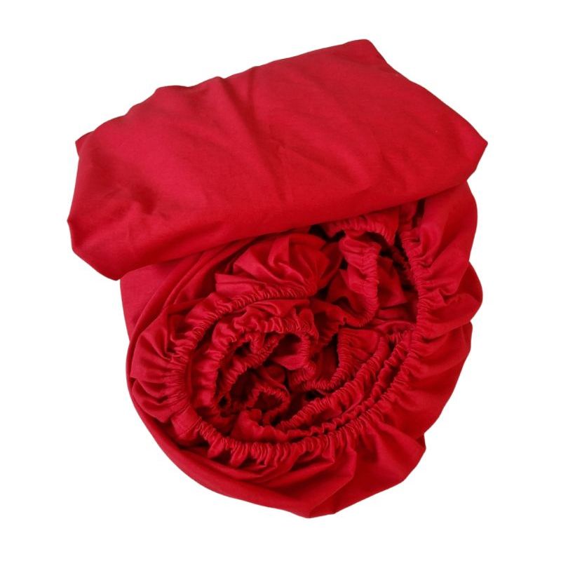 Casa si Gradina - Textile si covoare - Lenjerii de pat - Cearceafuri de pat - Cearceaf de pat cu elastic ARIALE, bumbac ranforce, 160 X 200 X 25 cm, Rosu - Infinity.ro