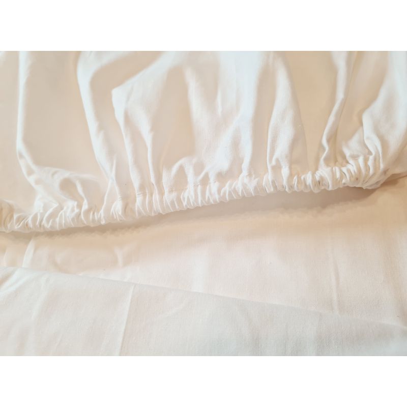 Casa si Gradina - Textile si covoare - Lenjerii de pat - Cearceafuri de pat - Cearceaf de patut cu elastic ARIALE, bumbac ranforce, 160 x 80 cm, Alb - Infinity.ro