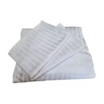 Casa si Gradina - Textile si covoare - Lenjerii de pat - Seturi de lenjerie - Set lenjerie de pat dublu, cearsaf de pat, 2 fete de perna, damasc, Alb - Infinity.ro