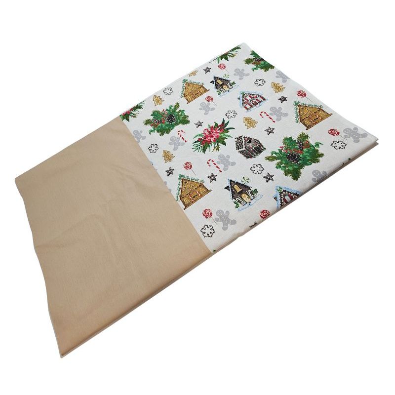 Casa si Gradina - Textile si covoare - Lenjerii de pat - Fete de perna - Set 2 fete de perna Craciun, Ginger Beige ARIALE, 50x70cm, bumbac ranforce, Multicolor - Infinity.ro