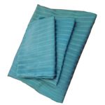 Casa si Gradina - Textile si covoare - Lenjerii de pat - Seturi de lenjerie - Set lenjerie de pat dublu, cearsaf de pat, 2 fete de perna, damasc, Turcoaz - Infinity.ro