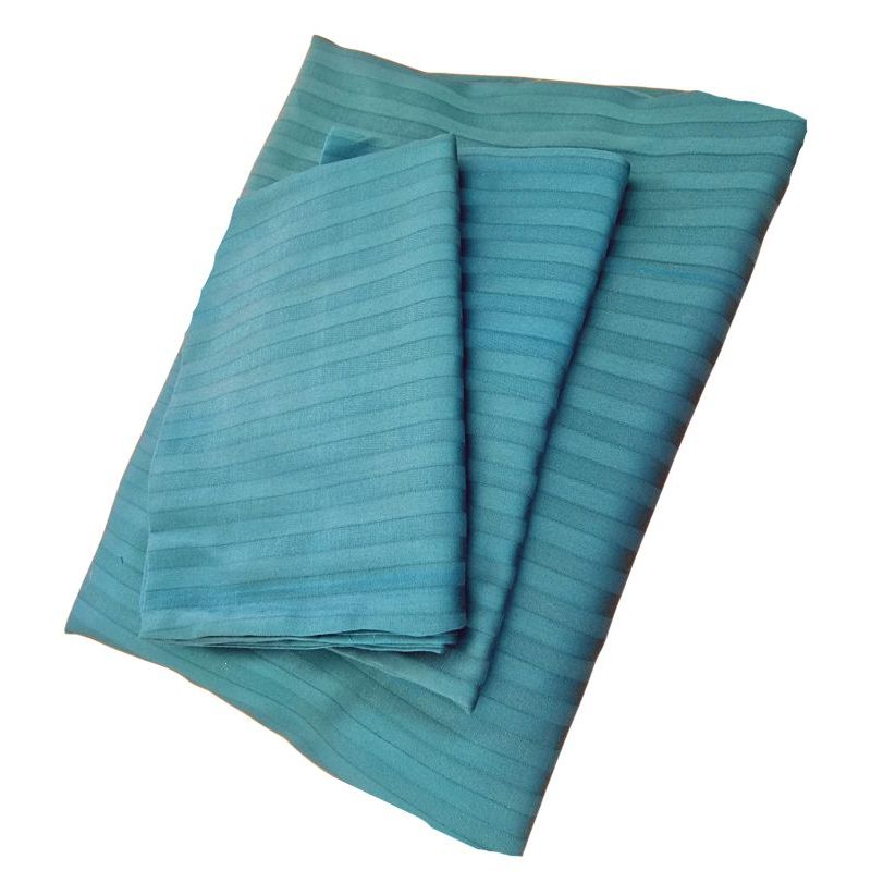 Casa si Gradina - Textile si covoare - Lenjerii de pat - Seturi de lenjerie - Set lenjerie de pat dublu, cearsaf de pat, 2 fete de perna, damasc, Turcoaz - Infinity.ro