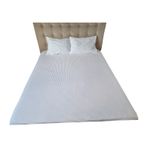 Casa si Gradina - Textile si covoare - Lenjerii de pat - Seturi de lenjerie - Set lenjerie de pat dublu, cearsaf de pat, 2 fete de perna, damasc, Alb - Infinity.ro