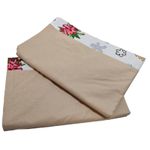 Casa si Gradina - Textile si covoare - Lenjerii de pat - Fete de perna - Set 2 fete de perna Craciun, Ginger Beige ARIALE, 50x70cm, bumbac ranforce, Multicolor - Infinity.ro