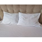 Casa si Gradina - Textile si covoare - Lenjerii de pat - Seturi de lenjerie - Set lenjerie de pat dublu, cearsaf de pat, 2 fete de perna, damasc, Alb - Infinity.ro